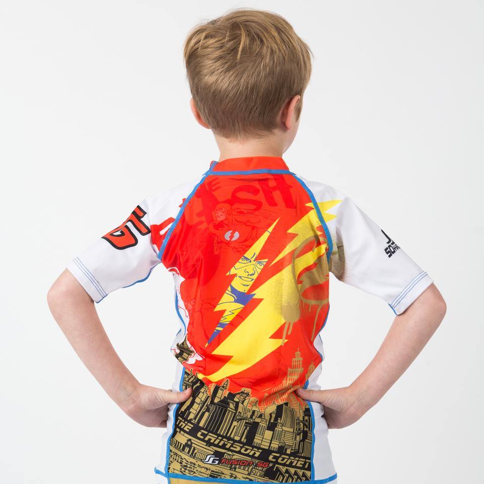 KIDS The Flash Crimson Comet Rash Guard - Short Sleeve - Pancho Michael