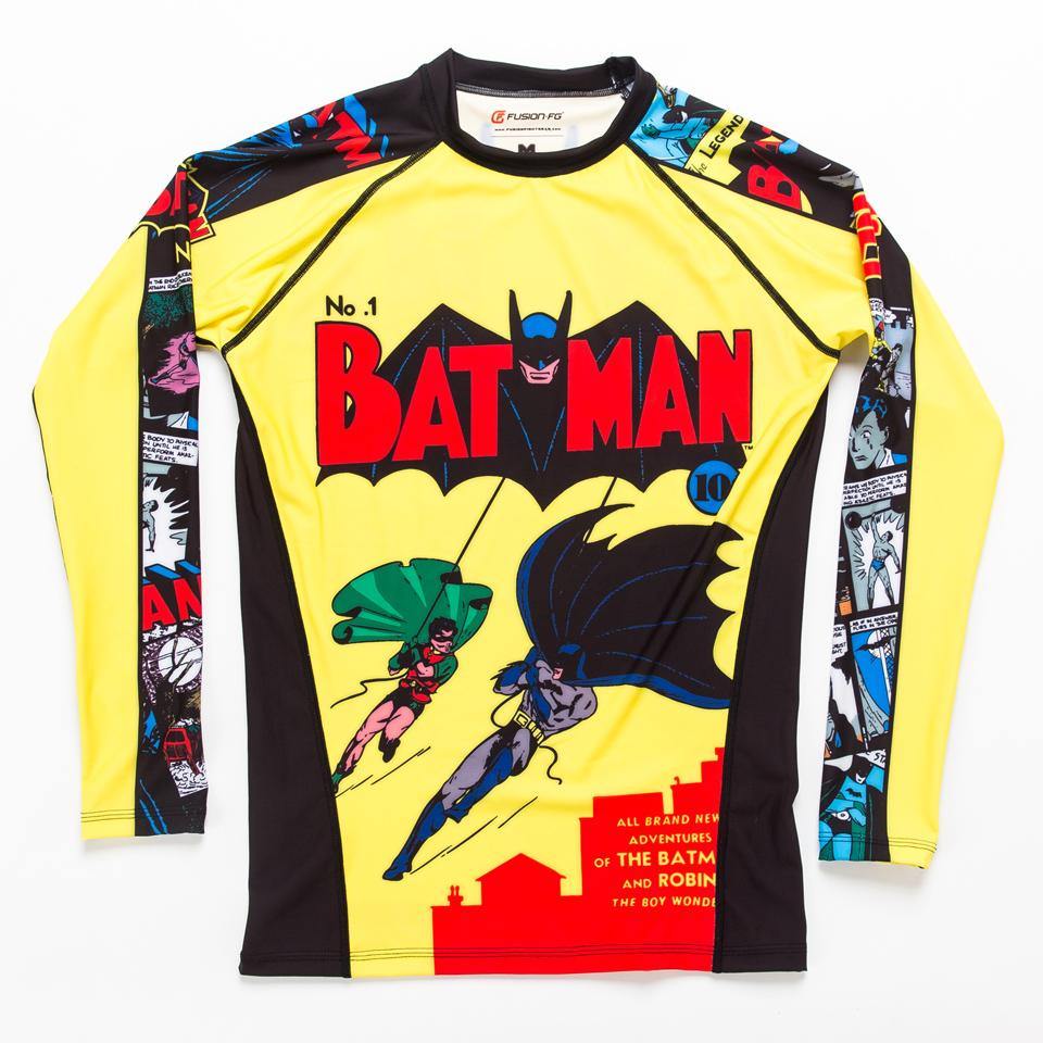 {{product.type}} - ADULTS Batman Number 1 Comic Rash Guard - Long Sleeve - Pancho Michael {{ shop.address.country }}