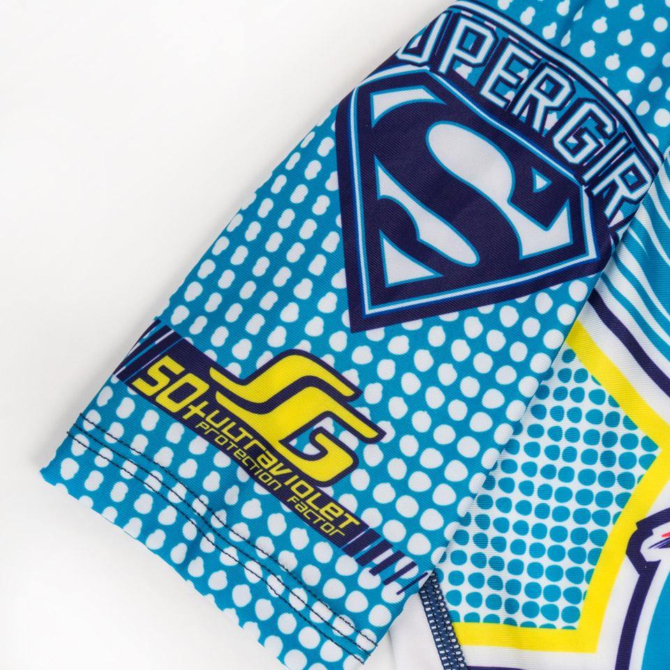 {{product.type}} - Supergirl Rash Guard - Short Sleeve - Pancho Michael {{ shop.address.country }}