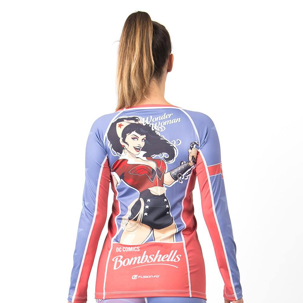 {{product.type}} - Wonder Woman Bombshell Rash Guard - Long Sleeve - Pancho Michael {{ shop.address.country }}